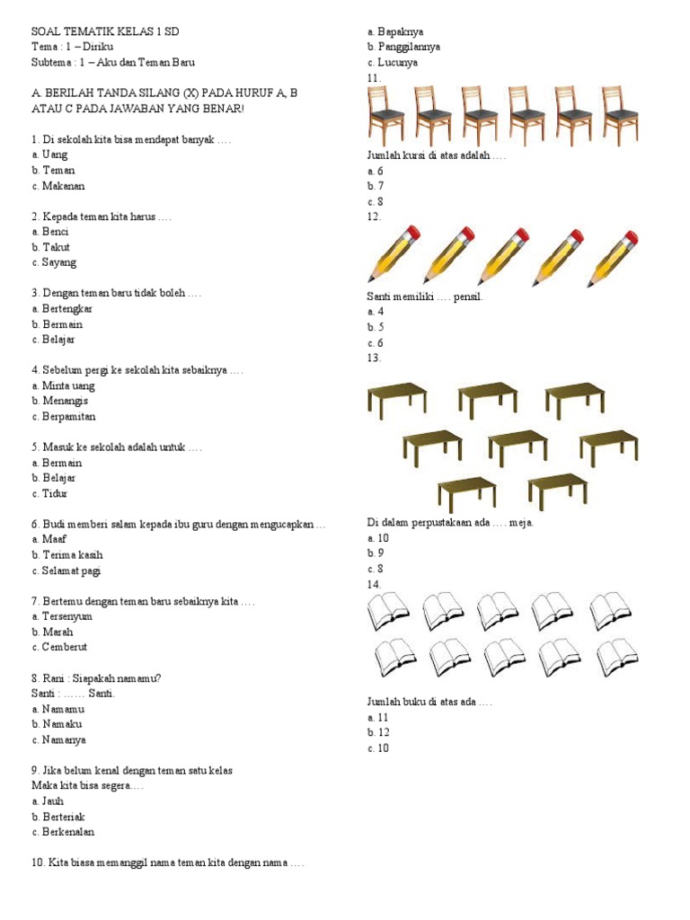 Panduan Lengkap: Mengunduh Soal Tematik Kelas 1 PDF untuk Mendukung Pembelajaran yang Efektif