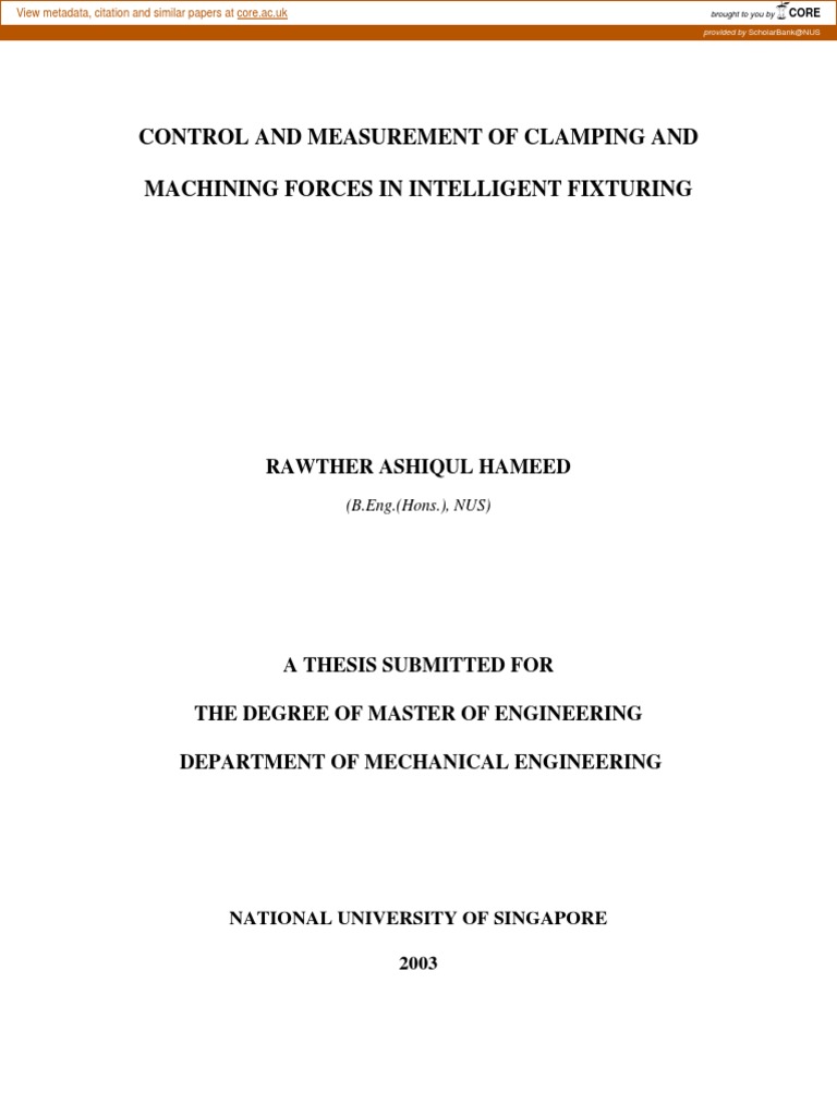 Control and Measurement of Clamping and Machining Forces in Intelligent ...