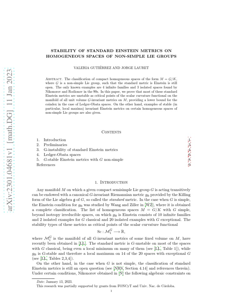 Arxiv 2 | PDF | Lie Groups | Lie Algebra