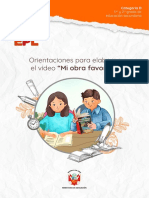 Orientaciones para Elaborar El Video "Mi Obra Favorita": Categoría D 1. y 2.° Grado de Educación Secundaria