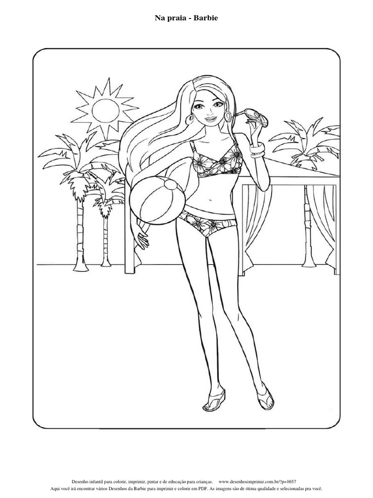 Desenhos da Barbie para Colorir e Pintar - Tudo Para Colorir