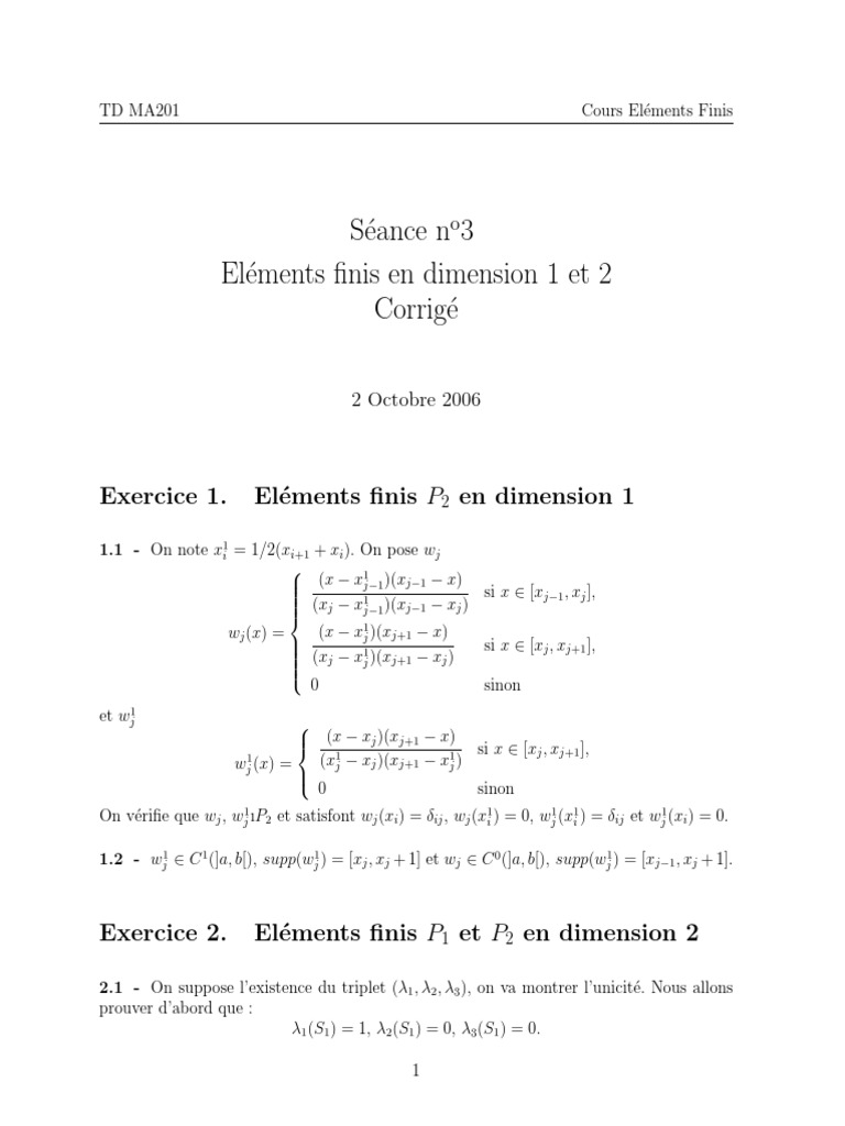 Éléments Finis : Cours et Exercices | PDF