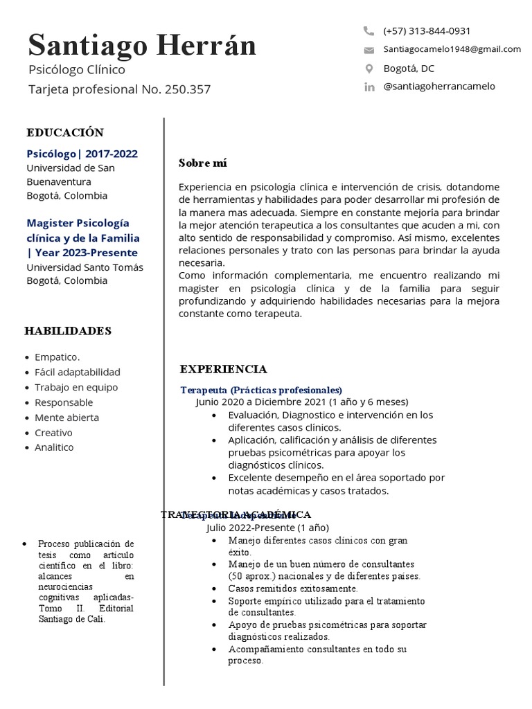 Academic Word Resume Template | PDF