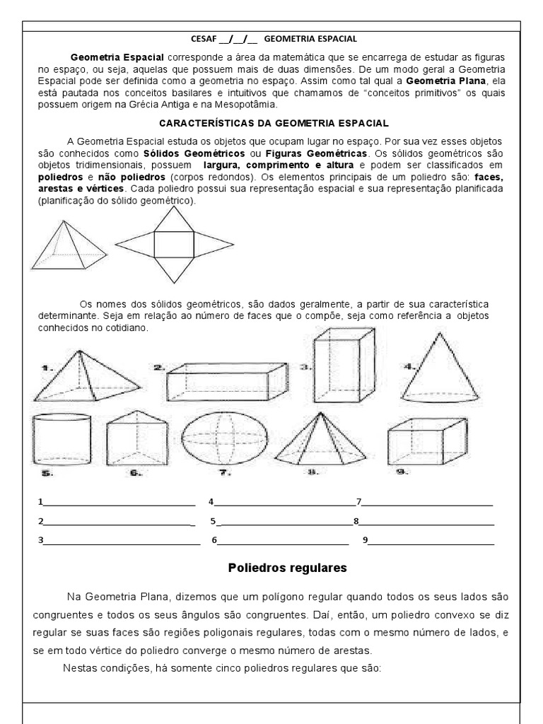 Geometria Espacial - Teoria e Exemplos | PDF, image size:768x1024