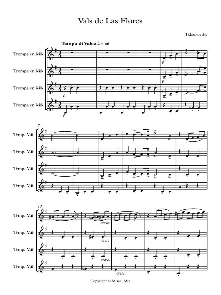 Vals de Las Flores - Partitura y partes | PDF