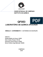 Relatório Isotermas de Adsorção