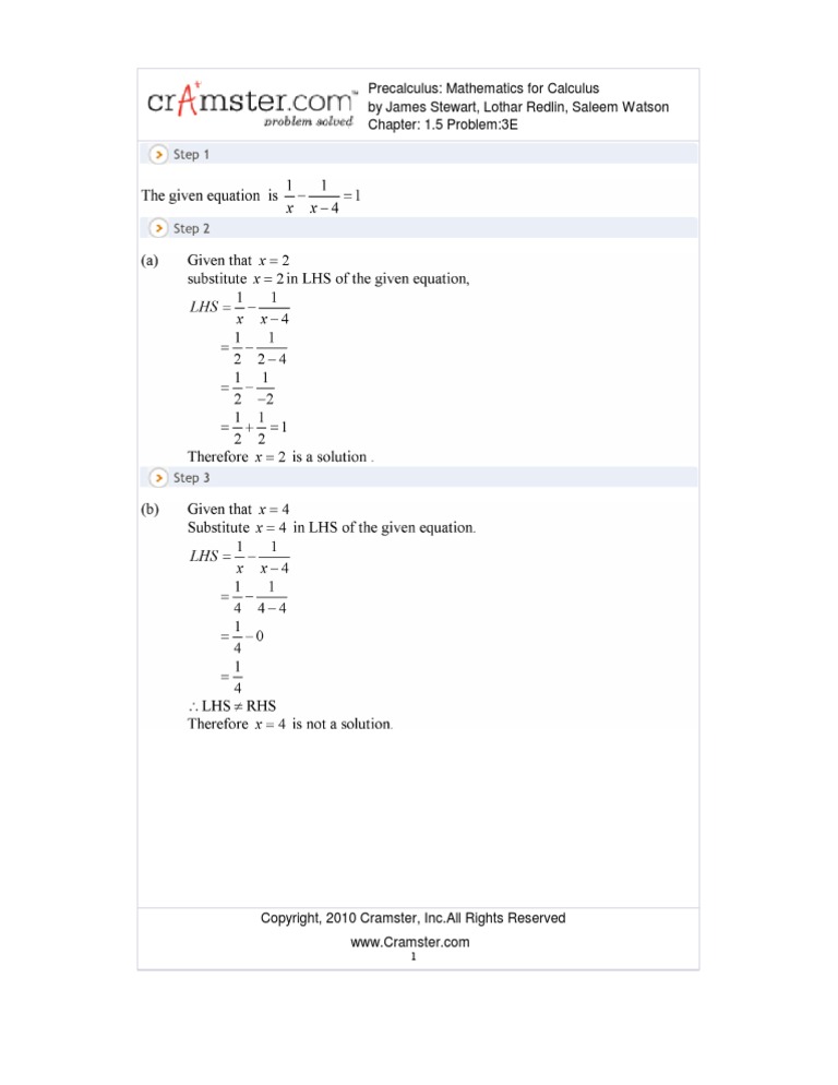 Precalculus Mathematics For Calculus by James Stewart, Lothar Redlin