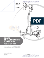 TORRE DE ILUMINACIÓN MAX LIGHT. Modelo CTI5000. Instrucciones de OPERACIÓN. Manual No. CIP Revisión - 0 Abril 2012