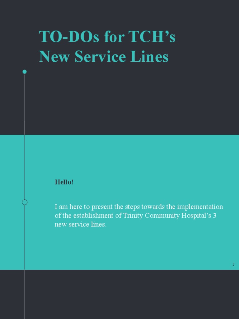 TCH New Service Lines Implementation Plan | PDF | Physical Therapy ...