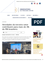 Atividades do terceiro setor contribuem para mais de 4% do PIB brasileiro