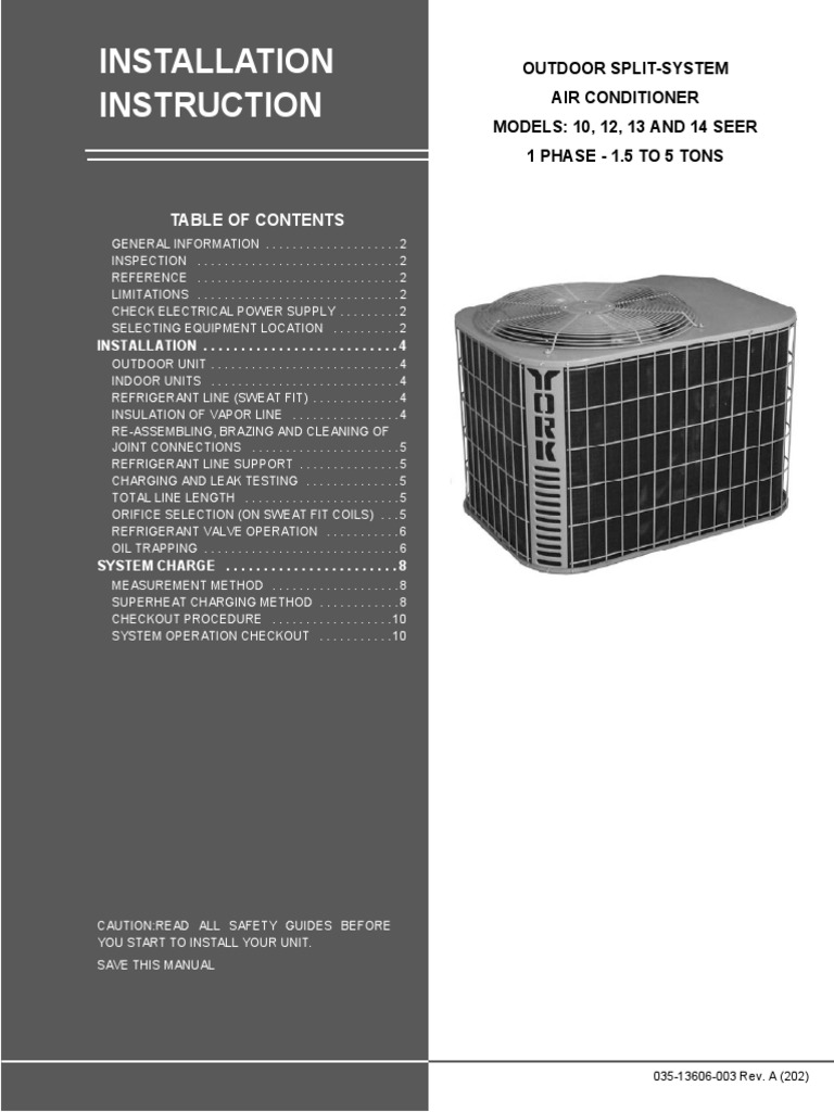 York 13 and 14 Seer Manual de Usuario PDF Electrical Wiring Soldering
