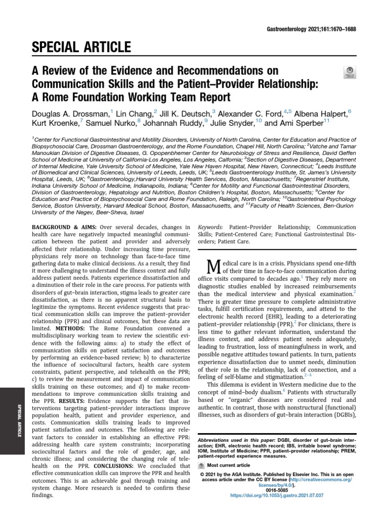 A Review of The Evidence and On Communication Skills and The Patient PDF