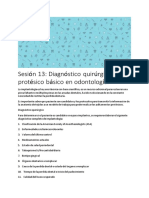 Sesión 13 - Diagnóstico Quirúrgico y Protésico Básico en Odontología.