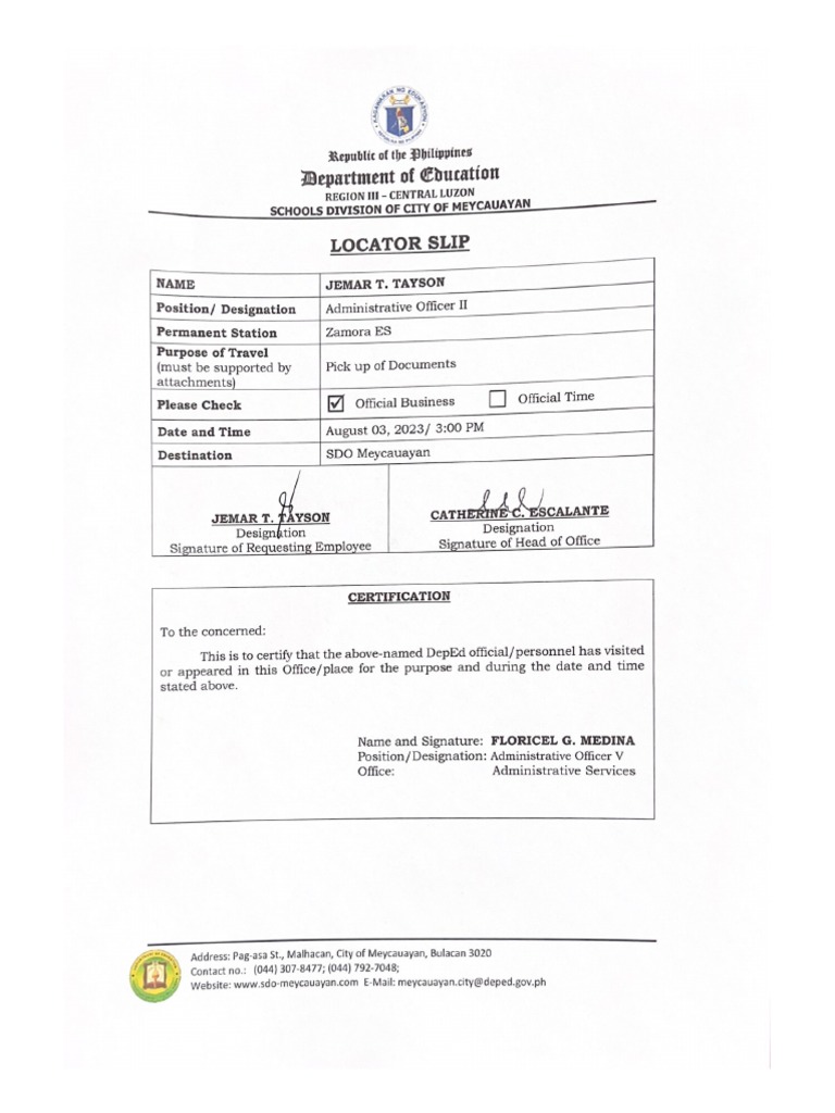 Position Designation | PDF