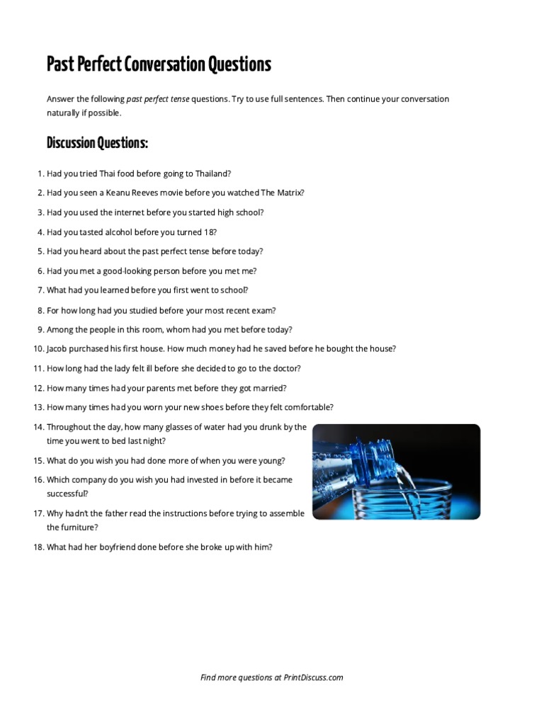 Past Perfect Questions | PDF