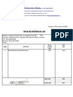 Nota de Entrega # 225 La Lagunita