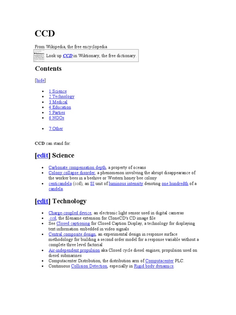 Understanding CCD: Science and Technology | PDF