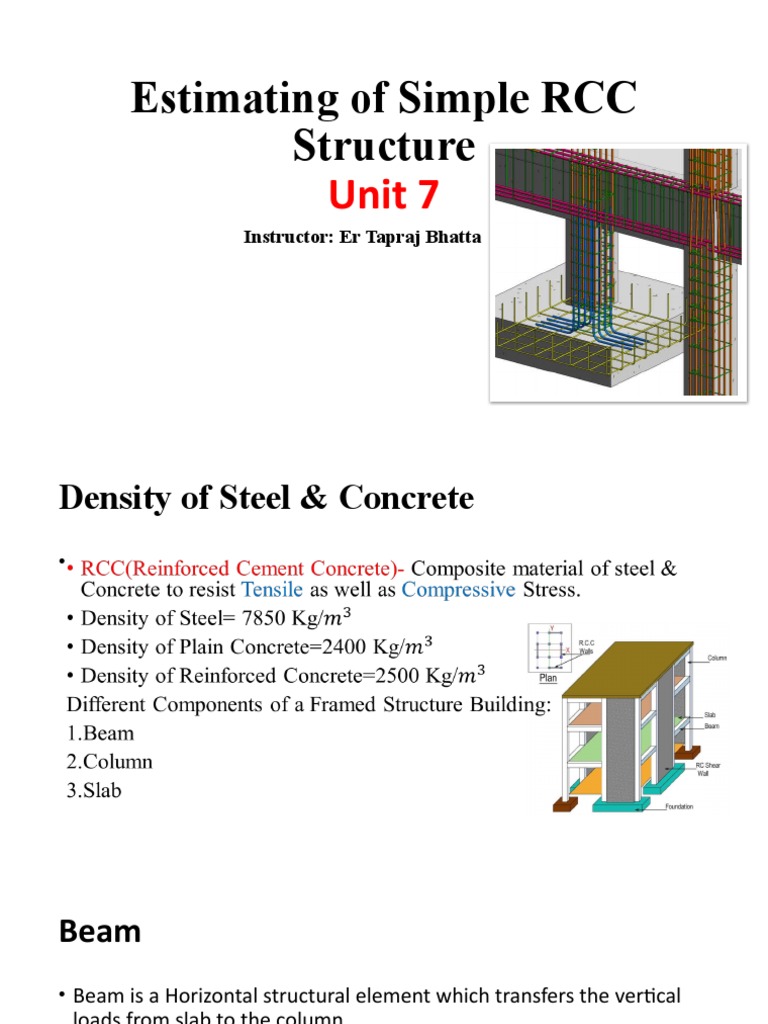 Estimating of Simple RCC Structure | PDF | Beam (Structure) | Column