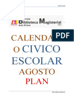 Plan Lector Calendario Cívico Agosto - 2022