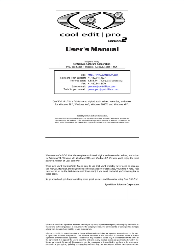 Dokumen - Tips - Cool Edit Pro 20 Manual | PDF | Business