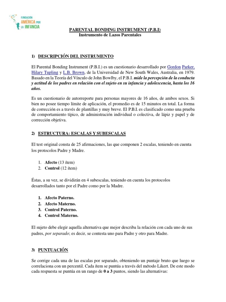 Manual del Instrumento PBI | PDF