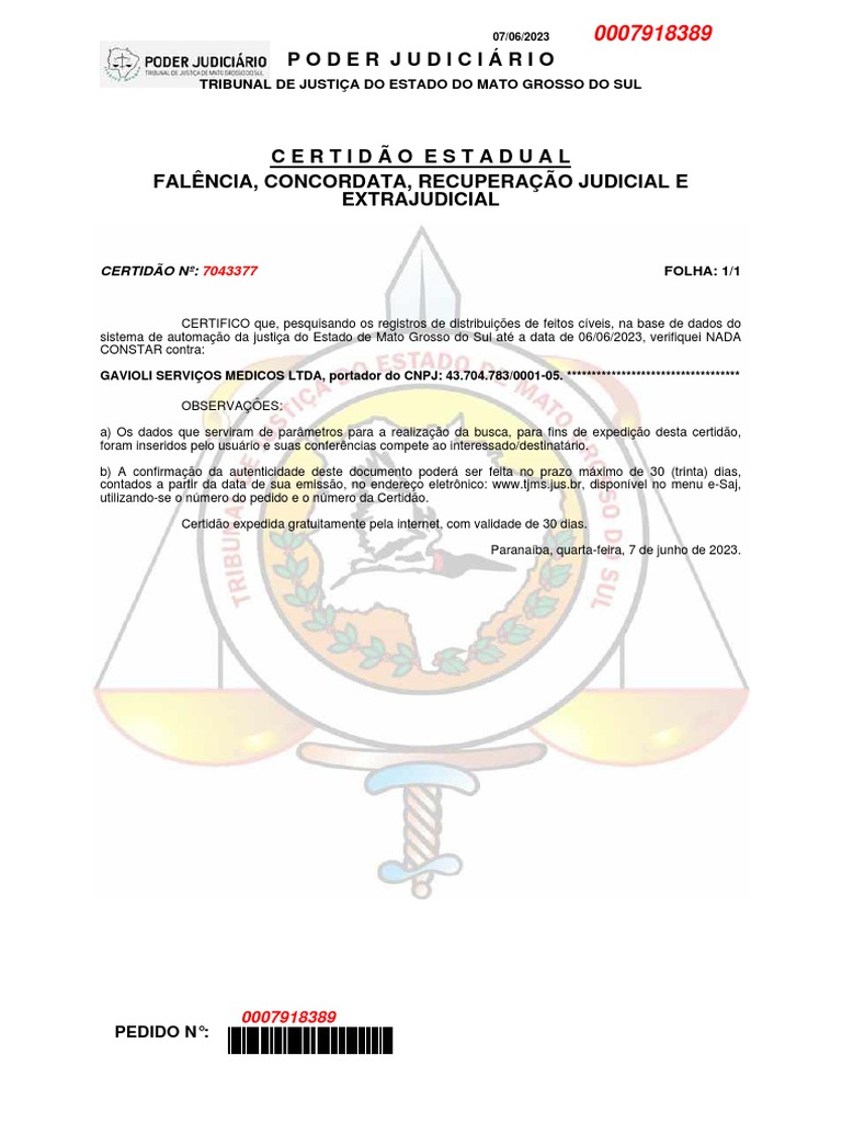 CERTIDAO FALENCIA | PDF