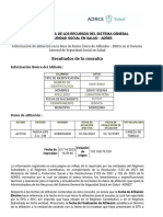 Certificado Afiliación EPS