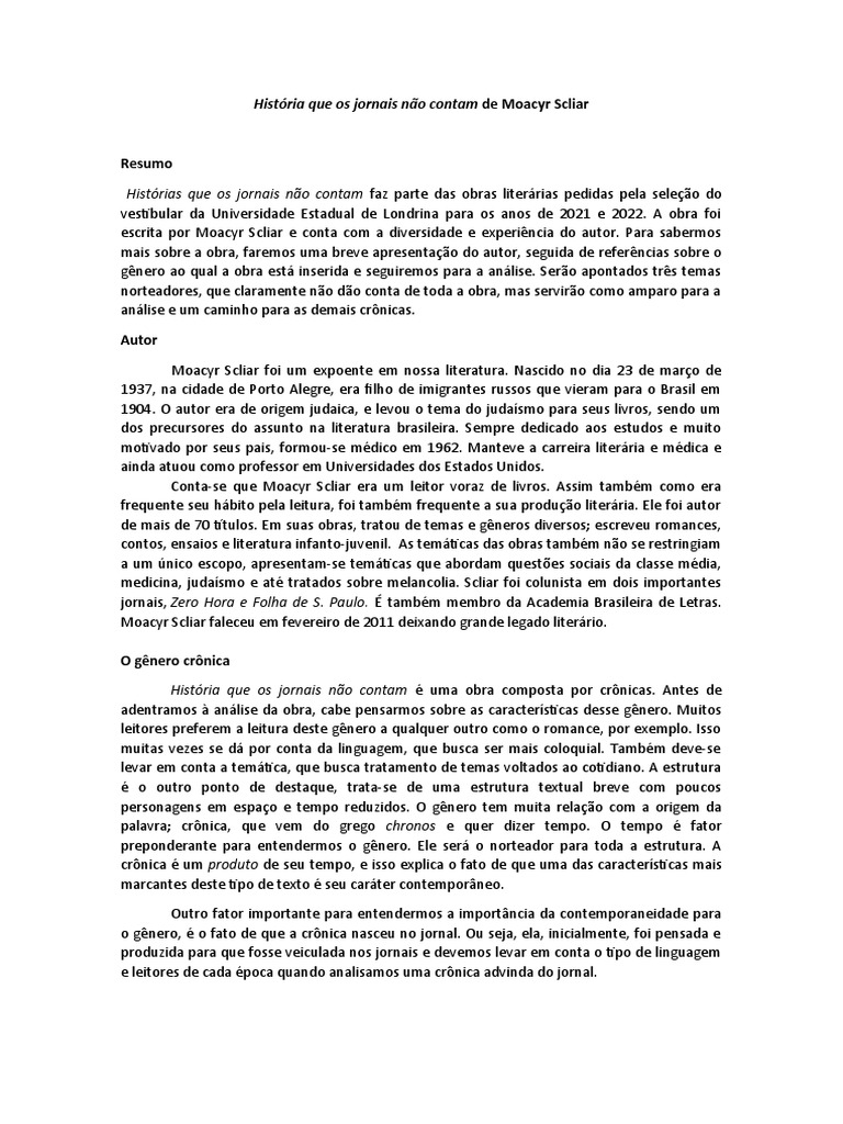 Histórias Que Os Jornais Não Contam | PDF