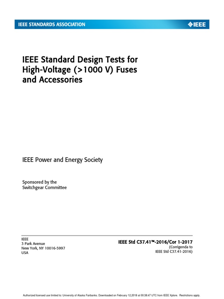 IEEE STD C37.41-2016 Cor1-2017 | PDF | Technology & Engineering