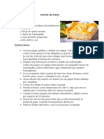 Pastel de Papa Receta