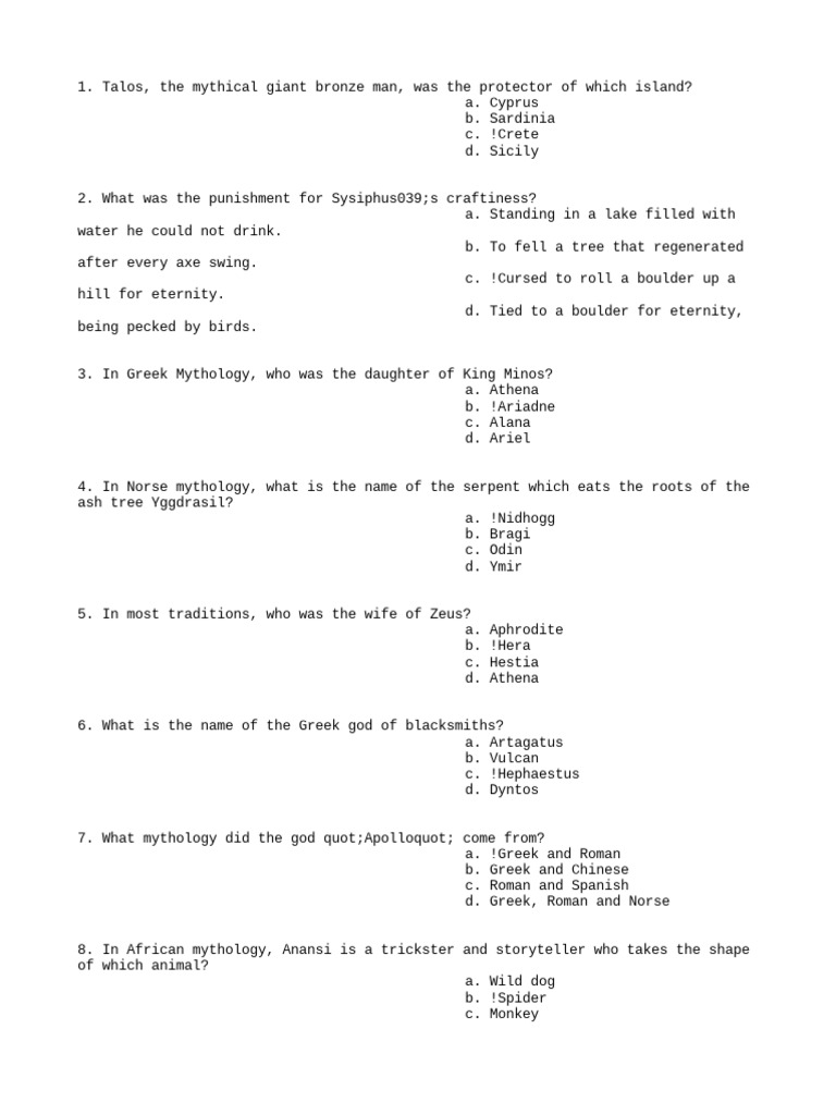 Myth Directed: Myth Directed: The Ultimate Cheat Sheet - krkrp2a