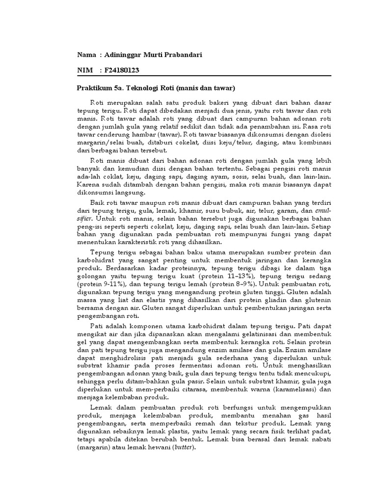 Teknologi Roti | PDF