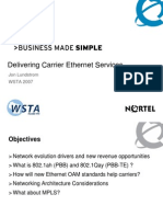 Delivering Carrier Ethernet Services: Jon Lundstrom WSTA 2007