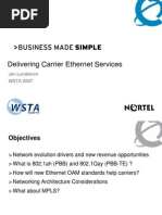 Delivering Carrier Ethernet Services: Jon Lundstrom WSTA 2007