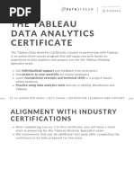 Tableau Data Analytics Certificate Syllabus