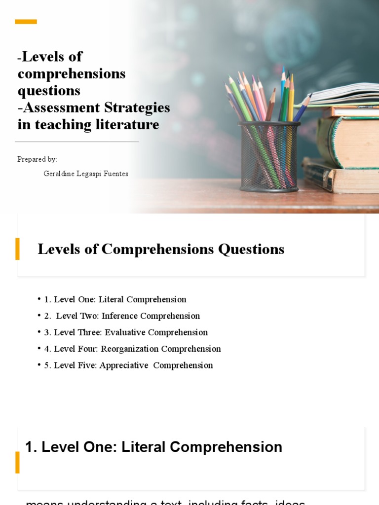 Levels of Comprehension Questions | PDF