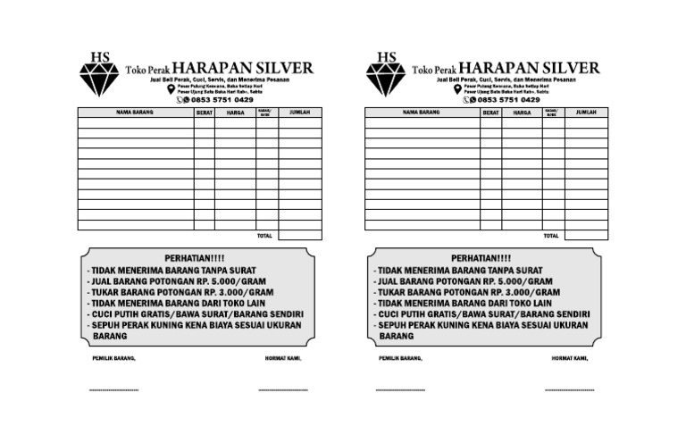 Harapan Silver Kertas Kuning Tinta Hitam | PDF