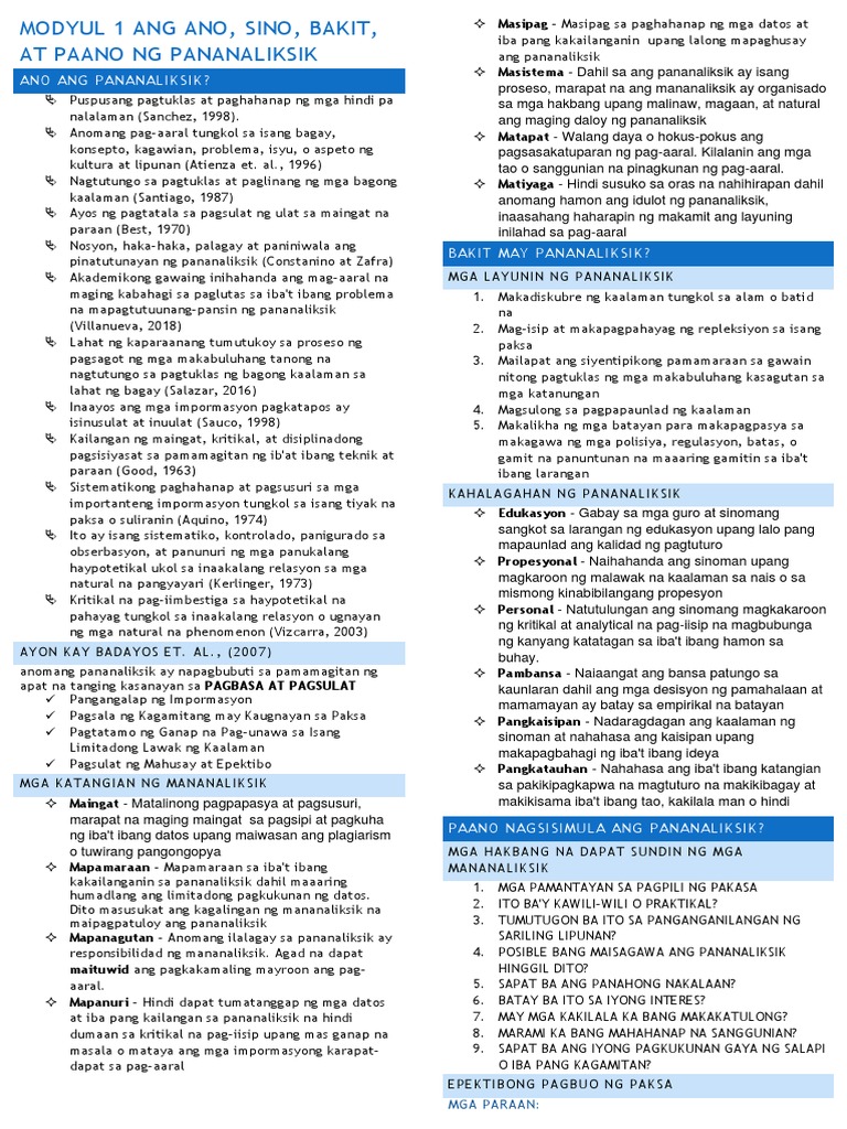 Filipino 102 Notes Finals | PDF