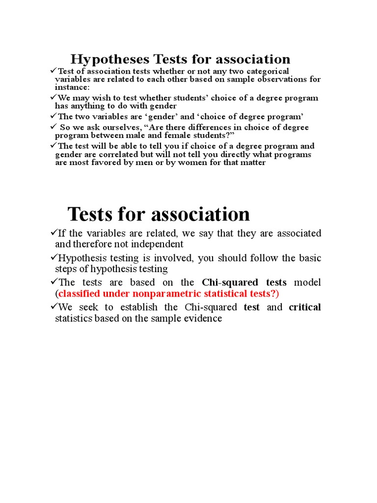 Chi-Squared Tests for Categorical Variables | PDF | Statistical ...