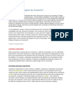 Research Methods - Types of Experiments