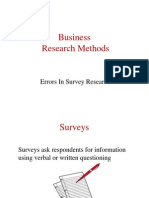 Business Research Methods: Errors in Survey Research