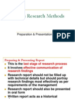 Business Research Methods: Preparation & Presentation of Report
