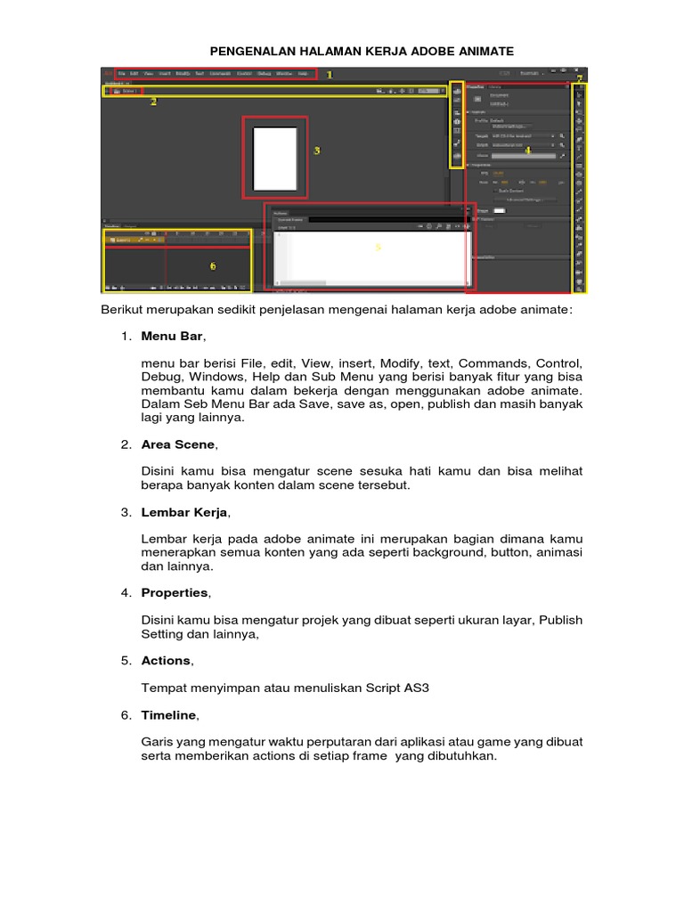 Pengenalan Halaman Kerja Adobe Animate | PDF | Karier & Perkembangan | Seni