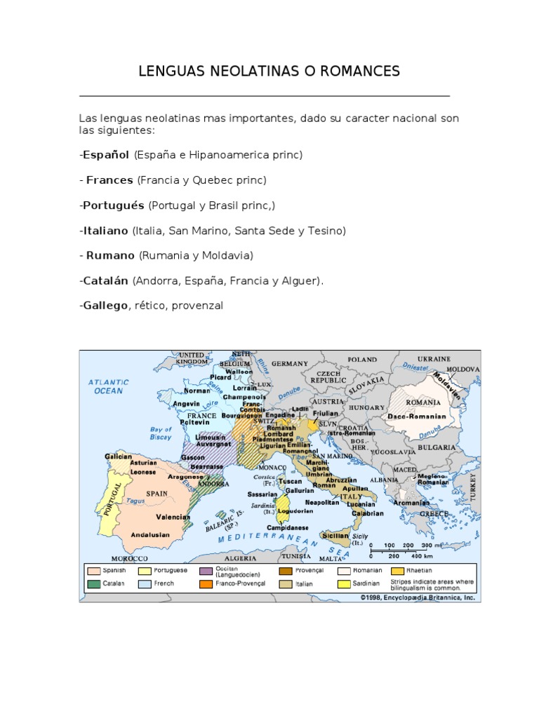 Lenguas Neolatinas: Características y Ejemplos | PDF | latín | Rumania