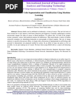 Leukemia Cancer Cells Segmentation and Classification Using Machine Learning