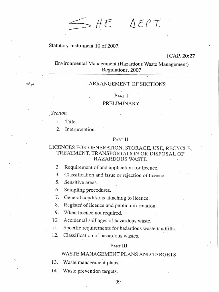 Statutory 10 Hazardous Waste Management PDF