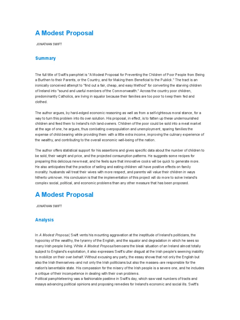 Swift satirical essay image