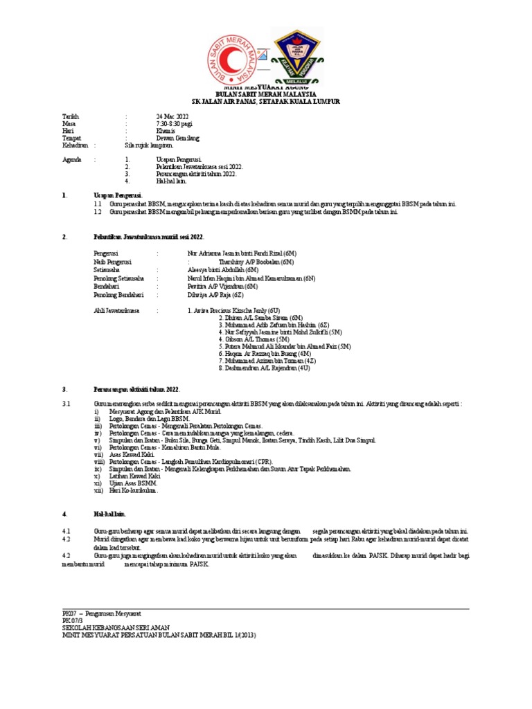 Minit BBSM 2022 | PDF