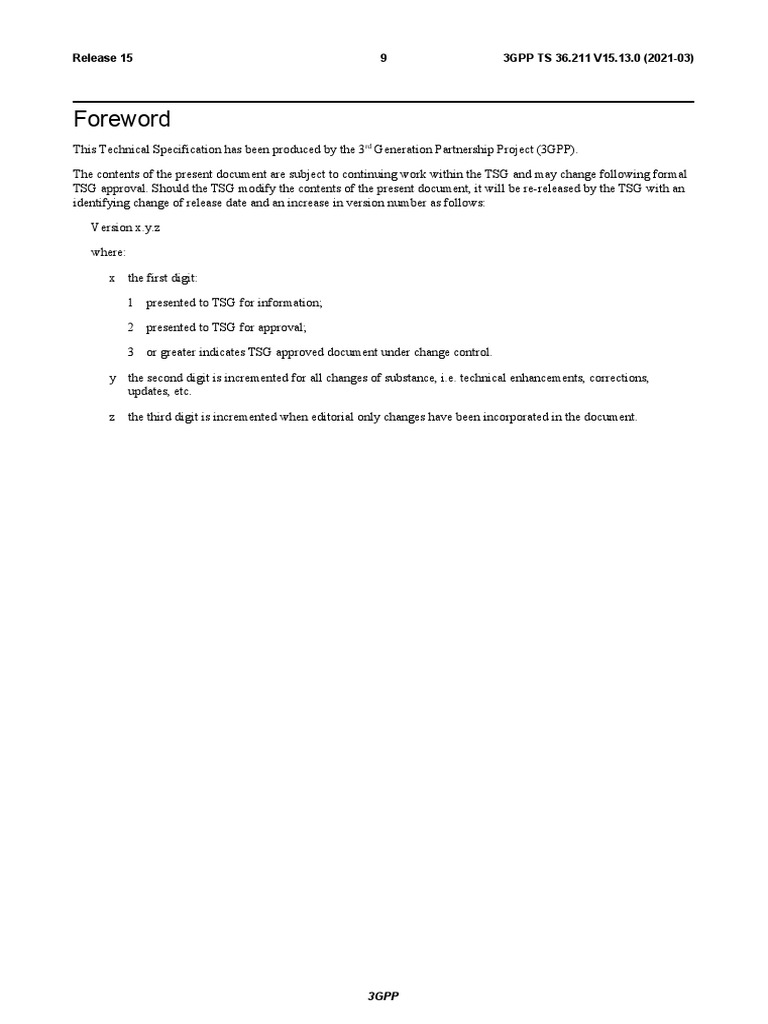 Foreword release 15 3gpp ts 36 211 v15 13 0 2021 03 9 pdf duplex