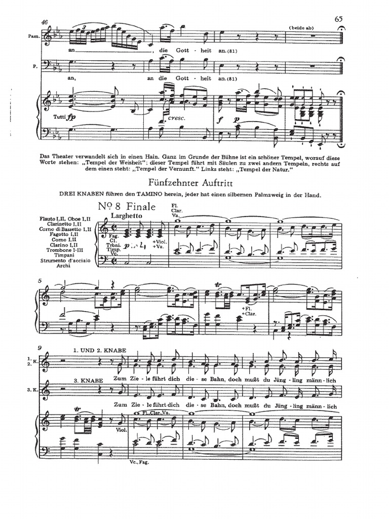 N. 8 Da Il Flauto Magico - W. A. Mozart | PDF